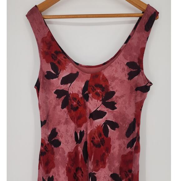 ASOS Design Sleeveless Rose Print Midi Dress Pink/Red US 12 (UK 16, EU 44) NWOT - Picture 5 of 13